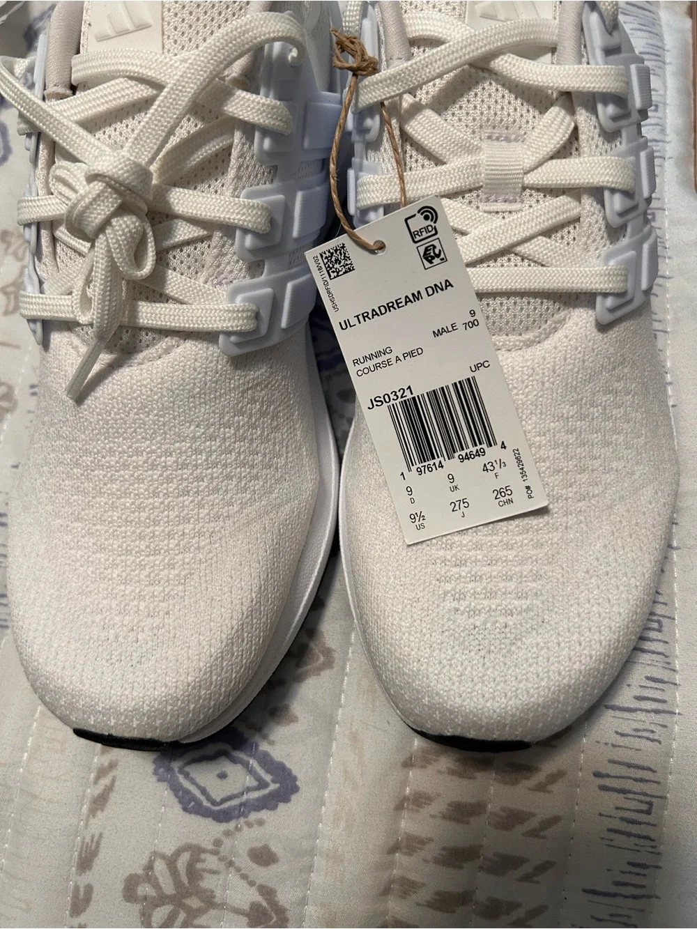 adidas White Knit Athletic Sneakers